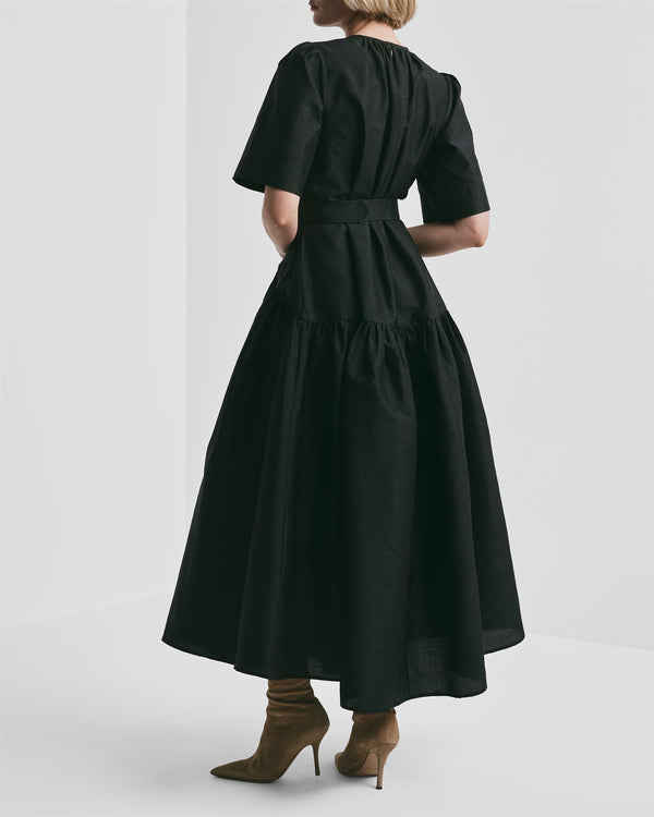 Taffeta Belt Dress