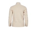 Amundsen Deck Half Zip i warm sand, sett bakfra med Spirit of Amundsen-patch på øvre venstre erme