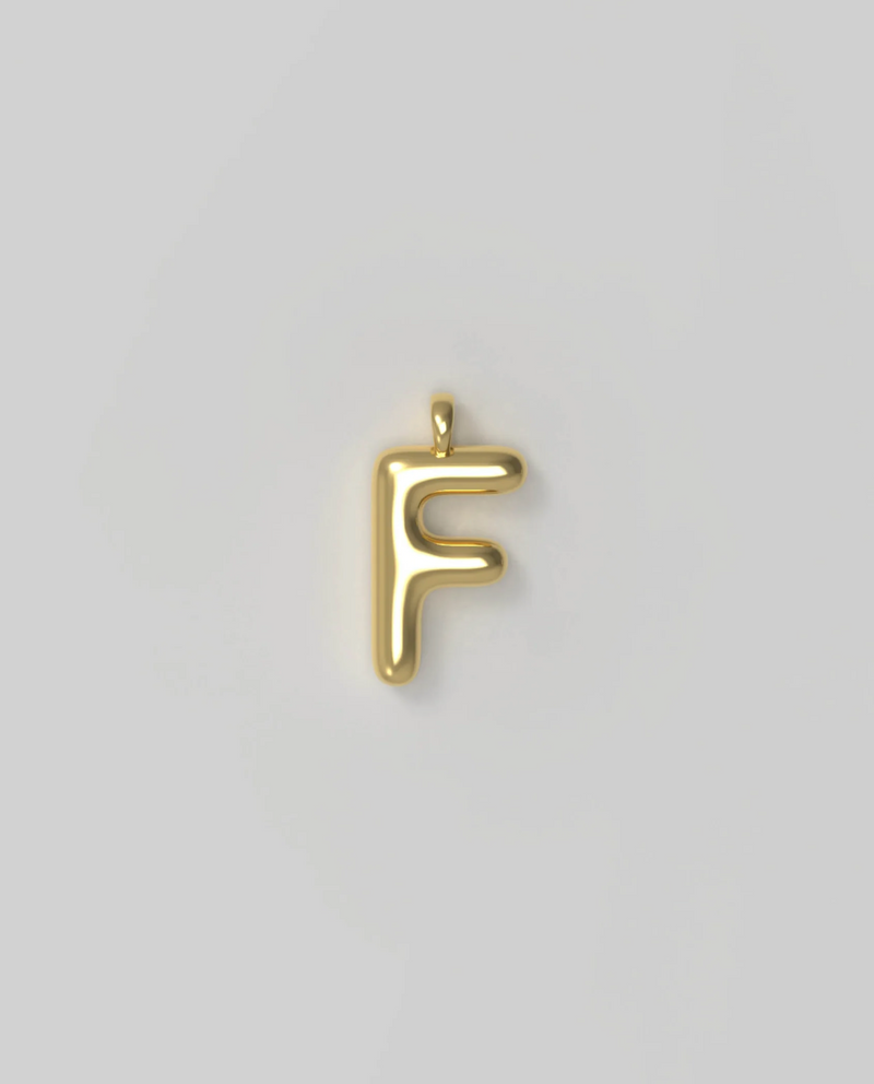 Letter Charm Small Plated F
