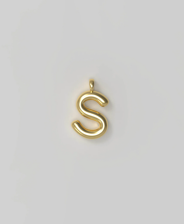 Letter Charm Small Plated S