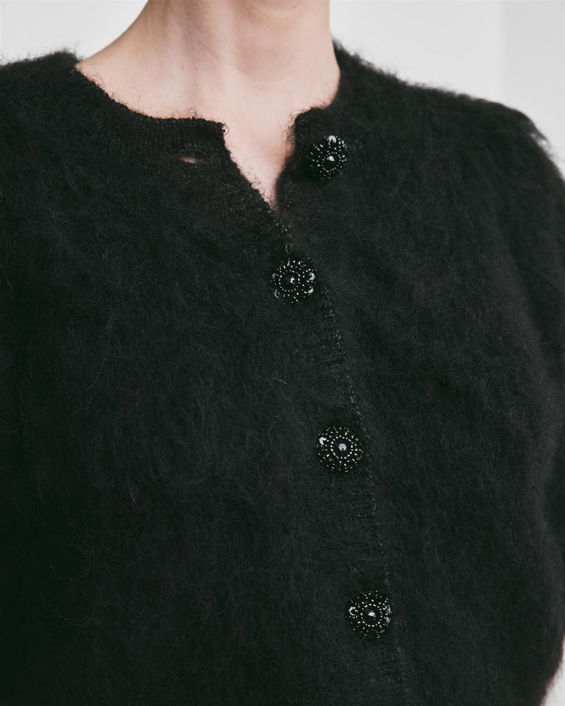 Hairy Knit Puffed Jacket