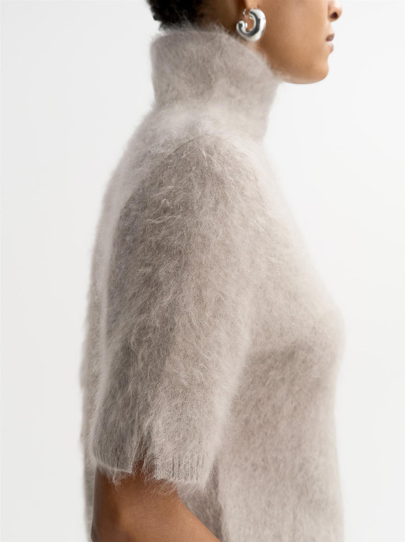 Brushed Short Sleeve Turtleneck