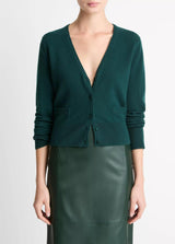Satin-Trim Wool & Cashmere-Blend Cardigan