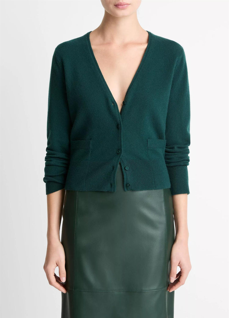 Satin-Trim Wool & Cashmere-Blend Cardigan