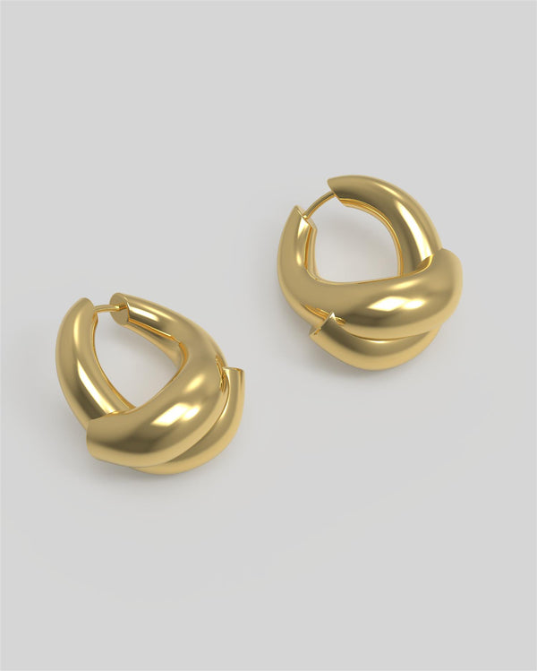 18K Rose Hoops Large Plated