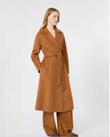 Wool, cashmere and silk long wrap coat