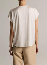 Silk-Blend Double V-Neck Top