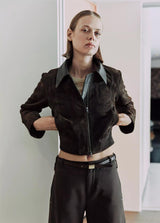 Cotton Utility Double-Waist Wide-Leg Pant