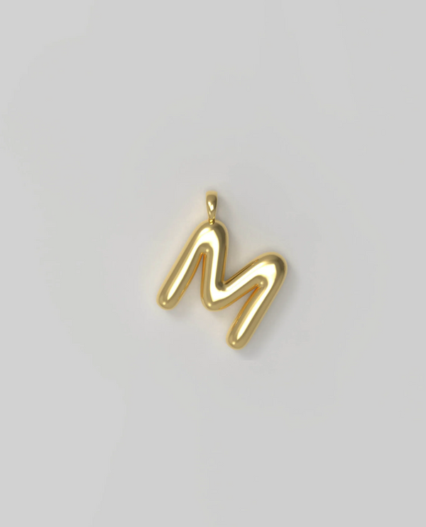 Letter Charm Small Plated M