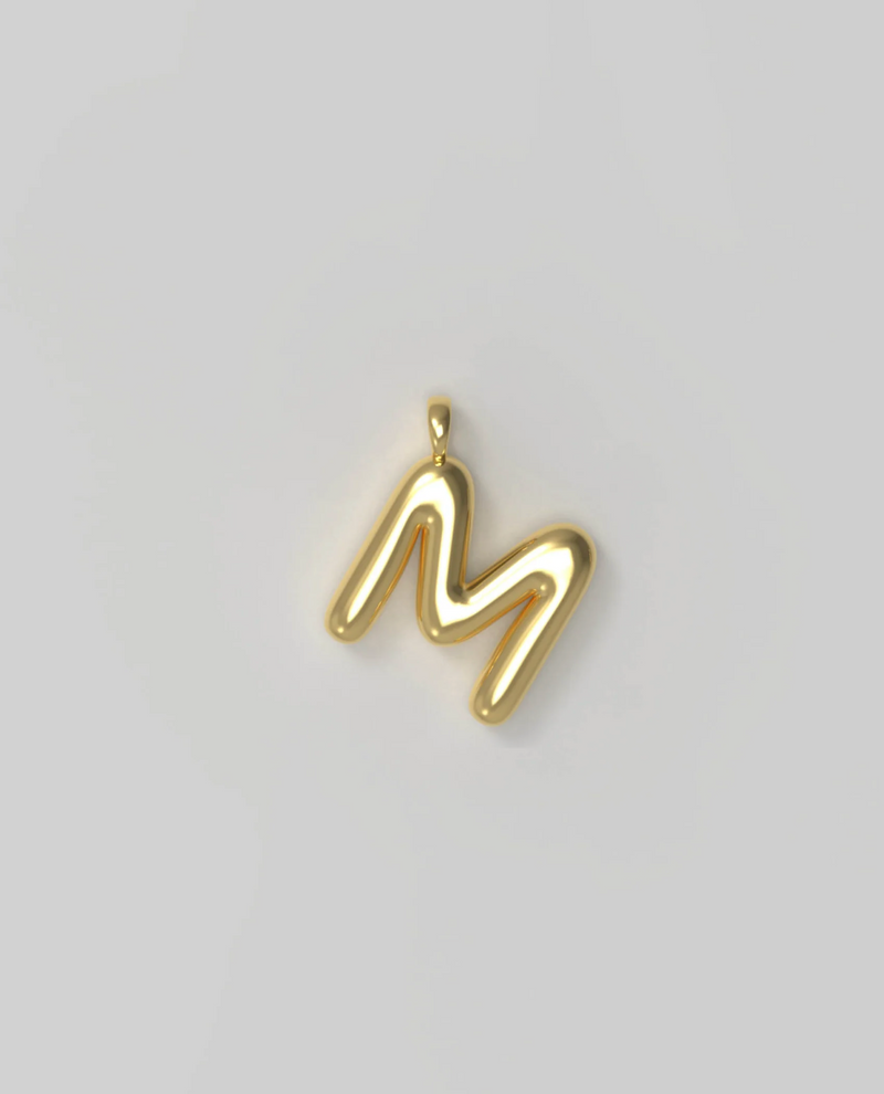 Letter Charm Small Plated M