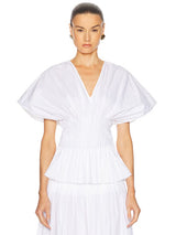 Poplin V-Neck Top