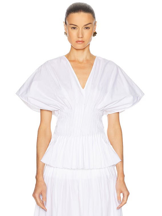 Poplin V-Neck Top