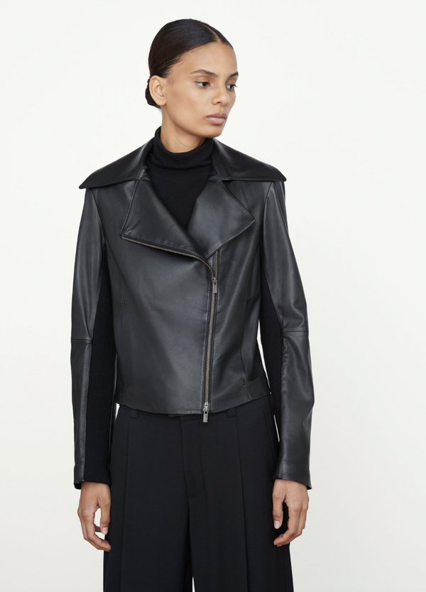 Classic Leather Zip Front Jacket