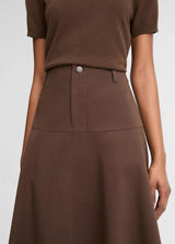 Stretch-Cotton Twill Utility Full Skirt