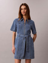 Belted Denim Shirt Dress