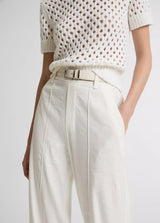 Joan Linen-Blend High-Rise Pull-On Pant