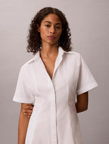 Cotton Poplin Mini Shirt Dress