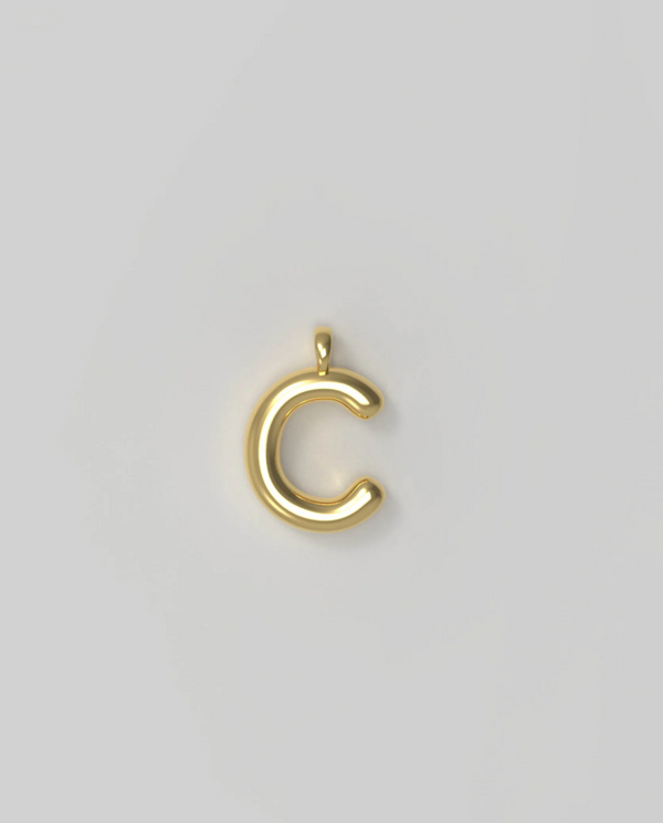 Letter Charm Small Plated C