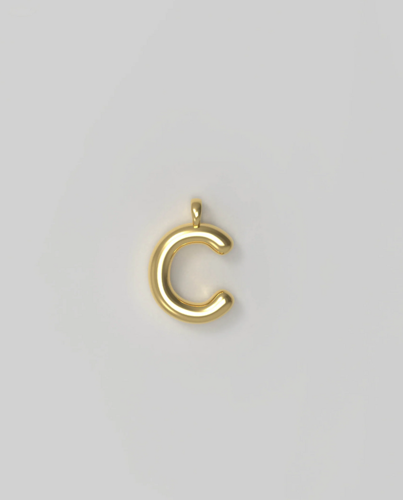 Letter Charm Small Plated C