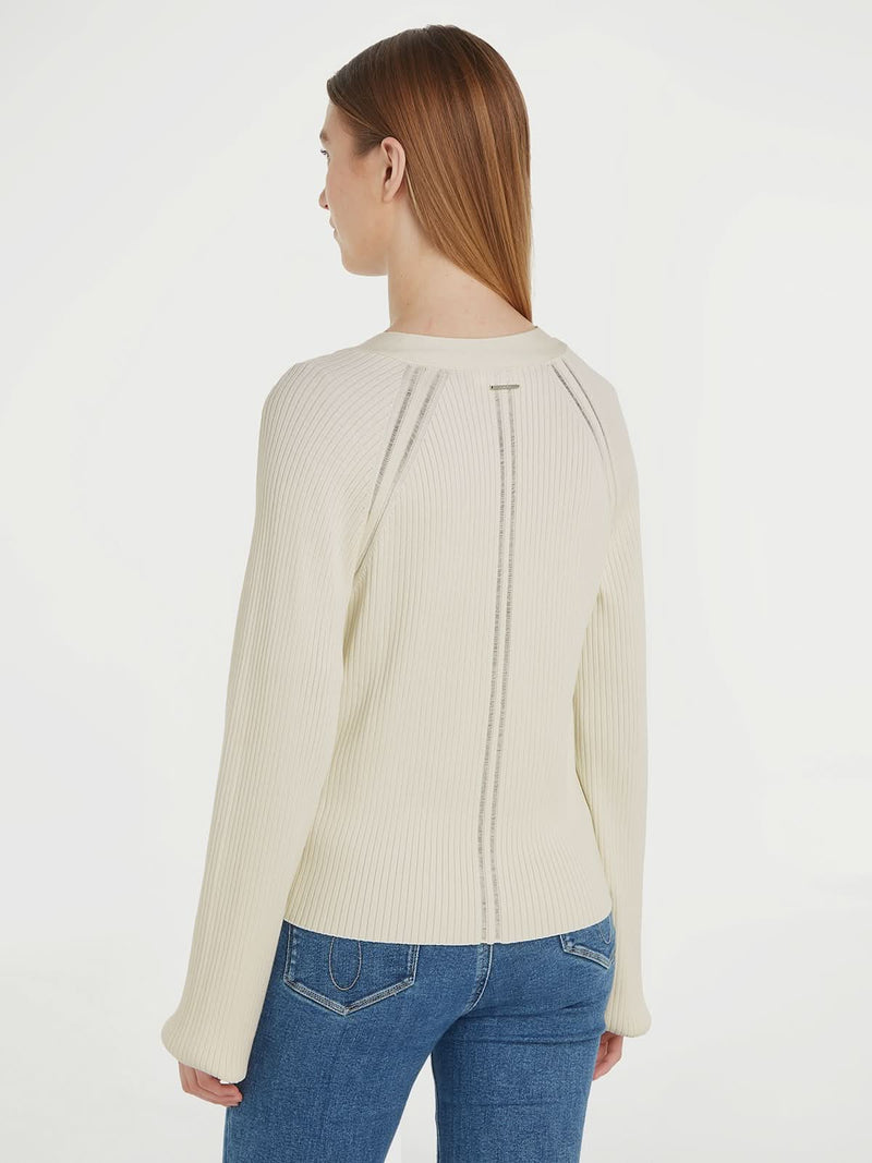 RIB RAGLAN CARDIGAN