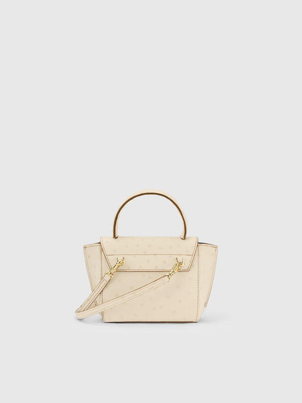 MONTALCINO LINEN PRINTED OSTRICH MINI HANDBAG
