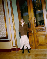 Hairy Knit V-Neck Jacket
