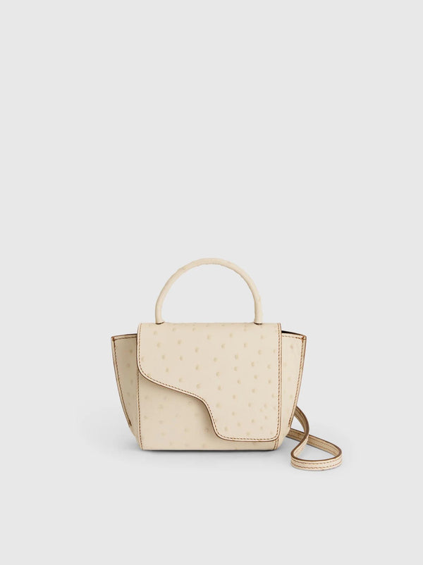 MONTALCINO LINEN PRINTED OSTRICH MINI HANDBAG