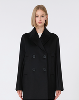 SHEREE - Double-Breasted Wool Pea Coat