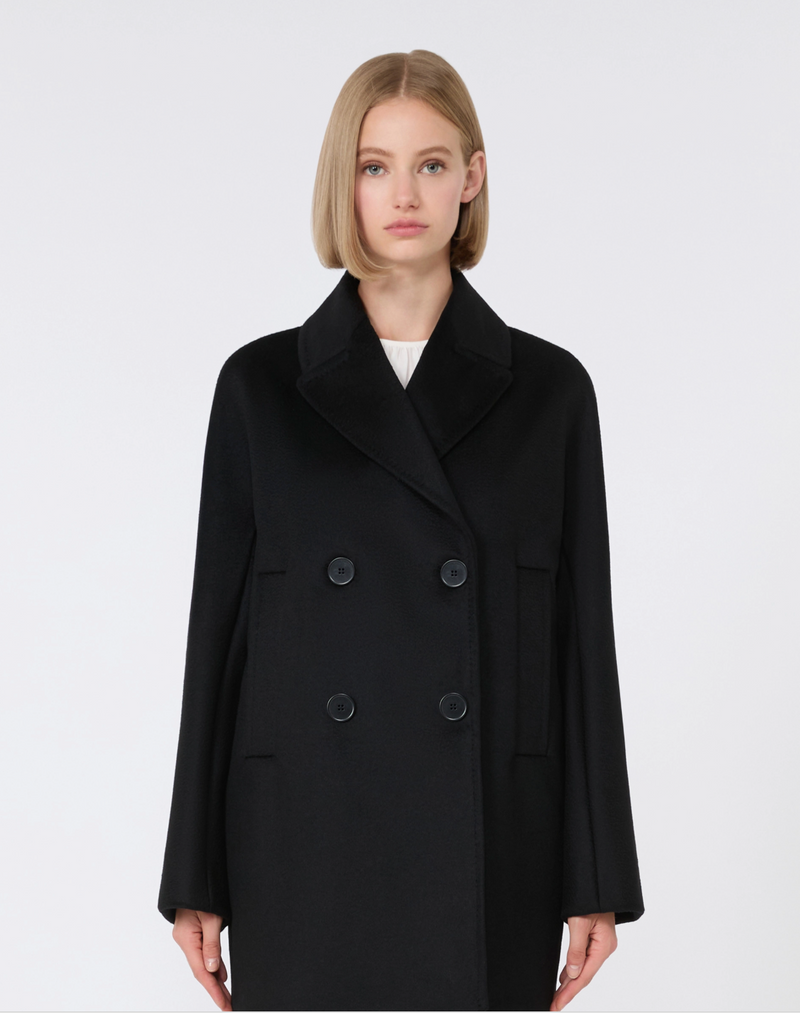 SHEREE - Double-Breasted Wool Pea Coat