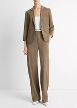 Linen-Blend Shrunken Blazer