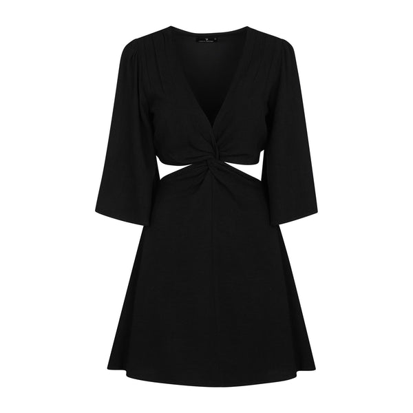 Ayla Cut-out Slub Dress