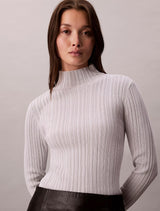 Cotton Nylon Rib Mock