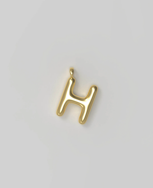 Letter Charm Small Plated H