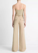 Cotton Low-Rise Wide-Leg Pant