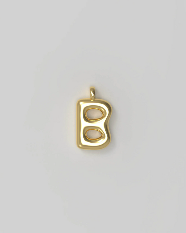 Letter Charm Small Plated B