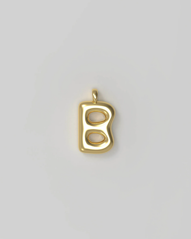 Letter Charm Small Plated B