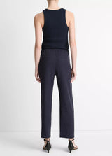 Linen-Blend Tapered Pull-On Pant