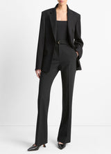 HIGH WAIST SLIM FLARE BELTED PANT