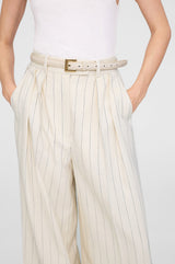 Nicola Belt - Bone Crinkled Patent