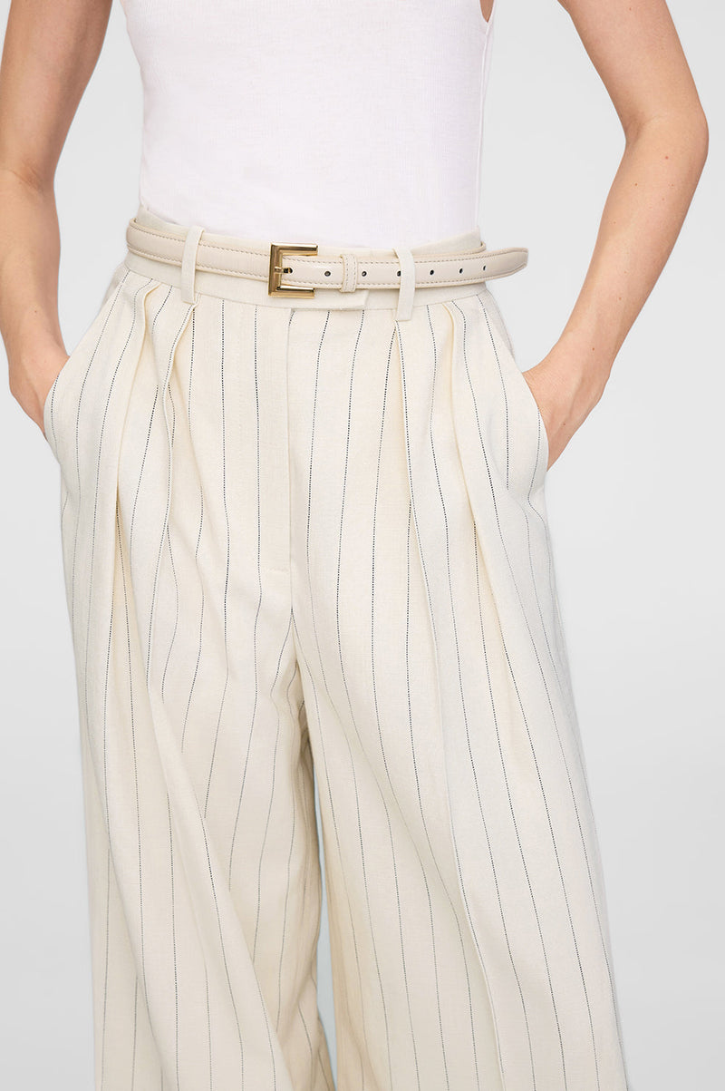 Nicola Belt - Bone Crinkled Patent