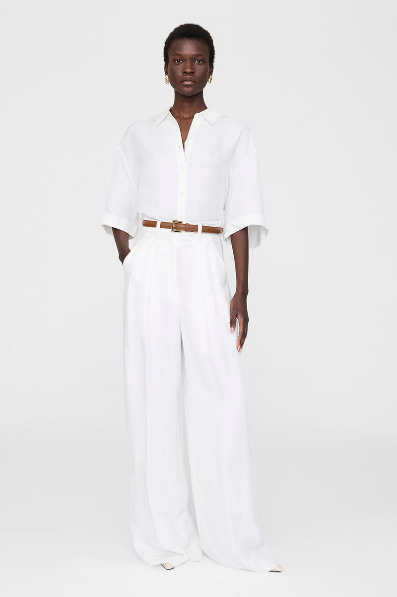 Lou Trouser - Ivory Linen Blend
