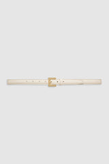 Nicola Belt - Bone Crinkled Patent