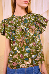 Perline Flutter Sleeve Blouse