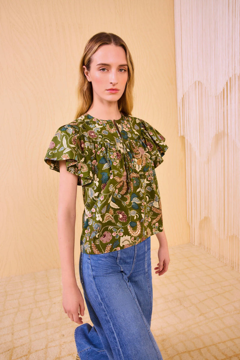 Perline Flutter Sleeve Blouse