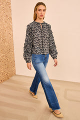 Azrou Cotton Long Sleeve Blouse