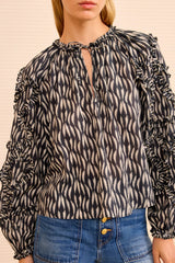 Azrou Cotton Long Sleeve Blouse