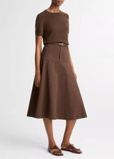 Stretch-Cotton Twill Utility Full Skirt