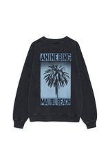 Miles Sweatshirt Palms - Washed black