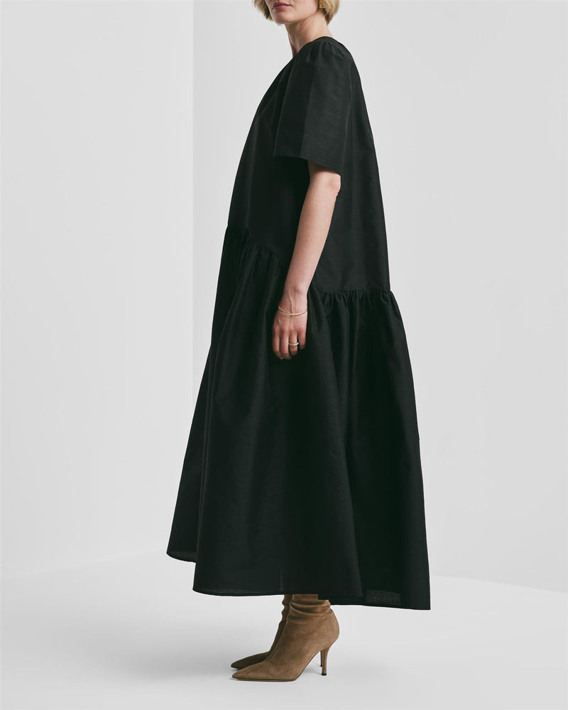 Taffeta Belt Dress