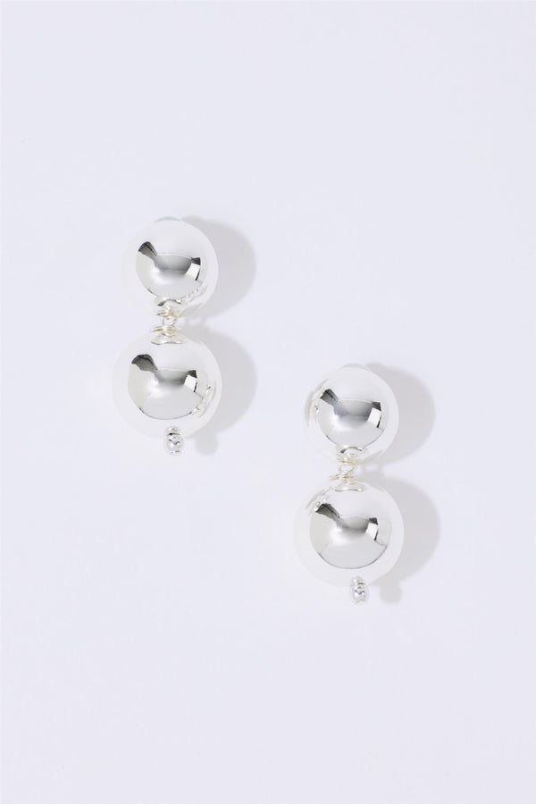 Silver Sphere Studs